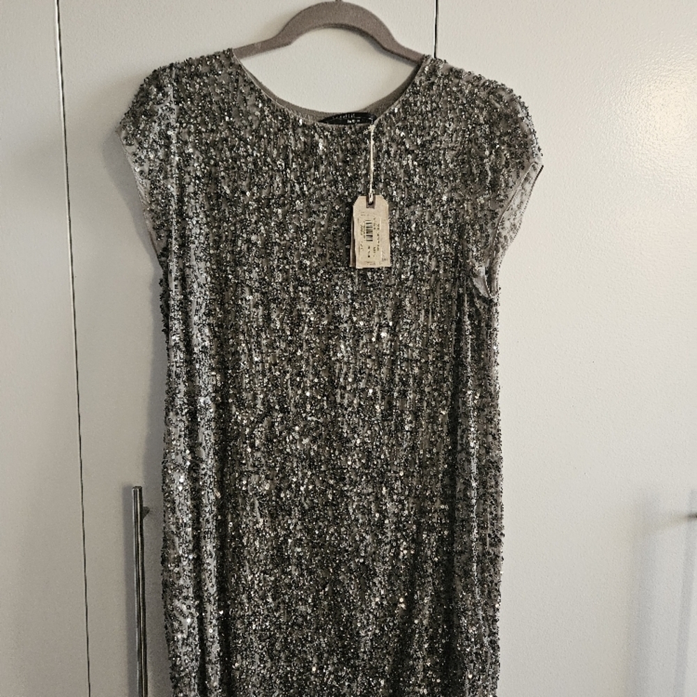 NWT All Saints Sequin Dress Size 6 - Picture 2 of 9
